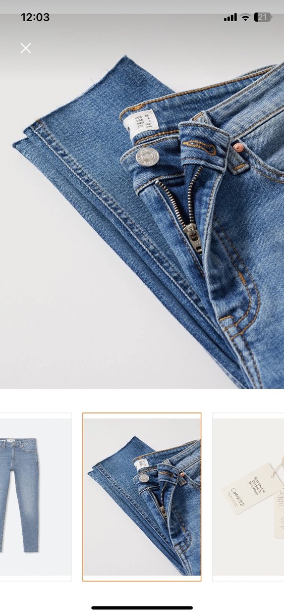 Mango Kemer Detaylı Normal Boy Kadın Kot Pantolon - Görsel 5