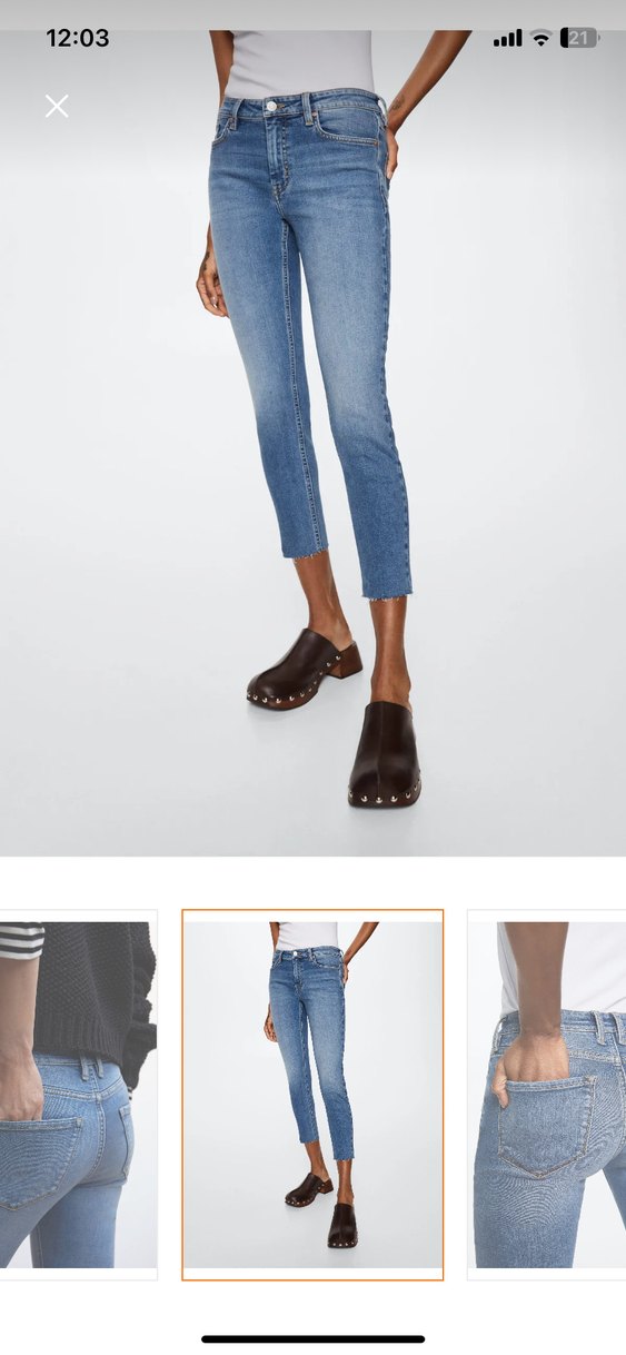 Mango Kemer Detaylı Normal Boy Kadın Kot Pantolon - Görsel 4