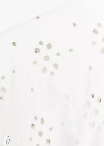 Zara Zara Kadın Beyaz Dantel Detaylı Pamuklu Tişört