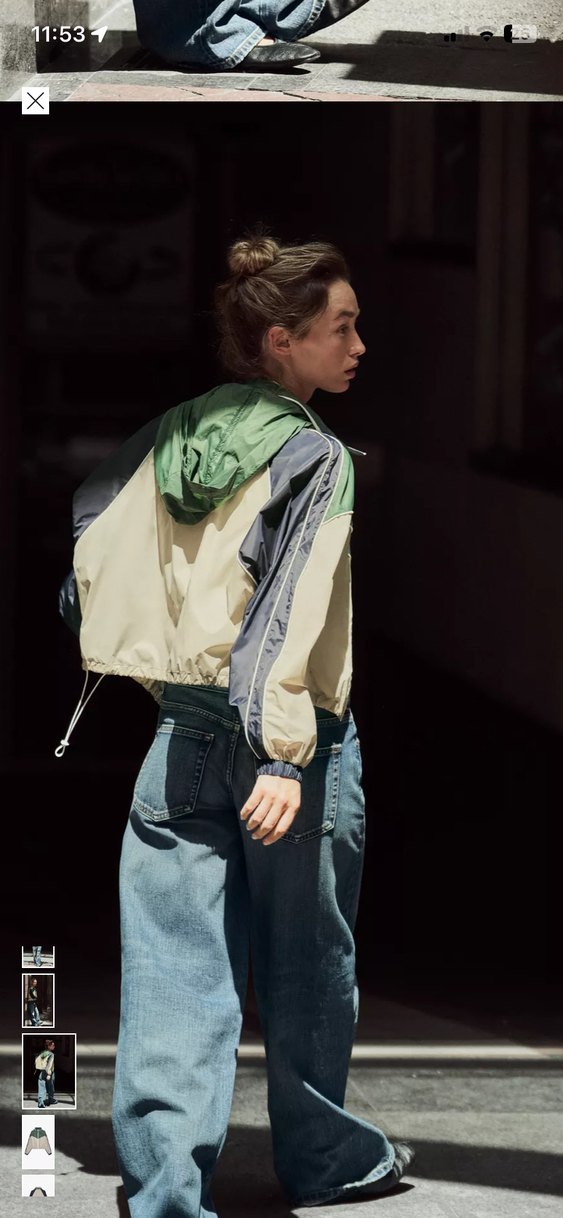 Zara Kadın Haki ve Gri Desenli Denim Bomber Ceket - Görsel 3