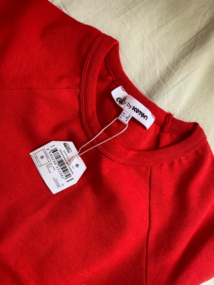 Kırmızı tişört kadın koton - Görsel 2