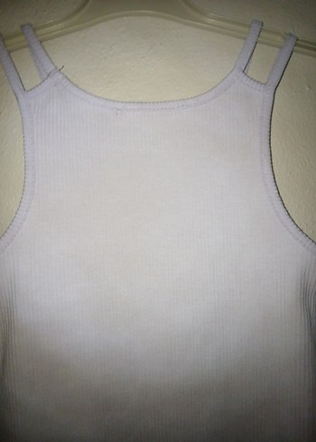 Beyaz Pamuklu İnce Askılı Kadın Atlet - Görsel 4