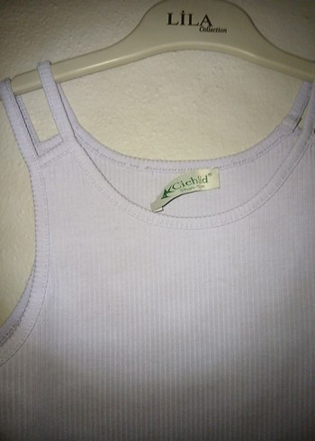 Beyaz Pamuklu İnce Askılı Kadın Atlet - Görsel 3