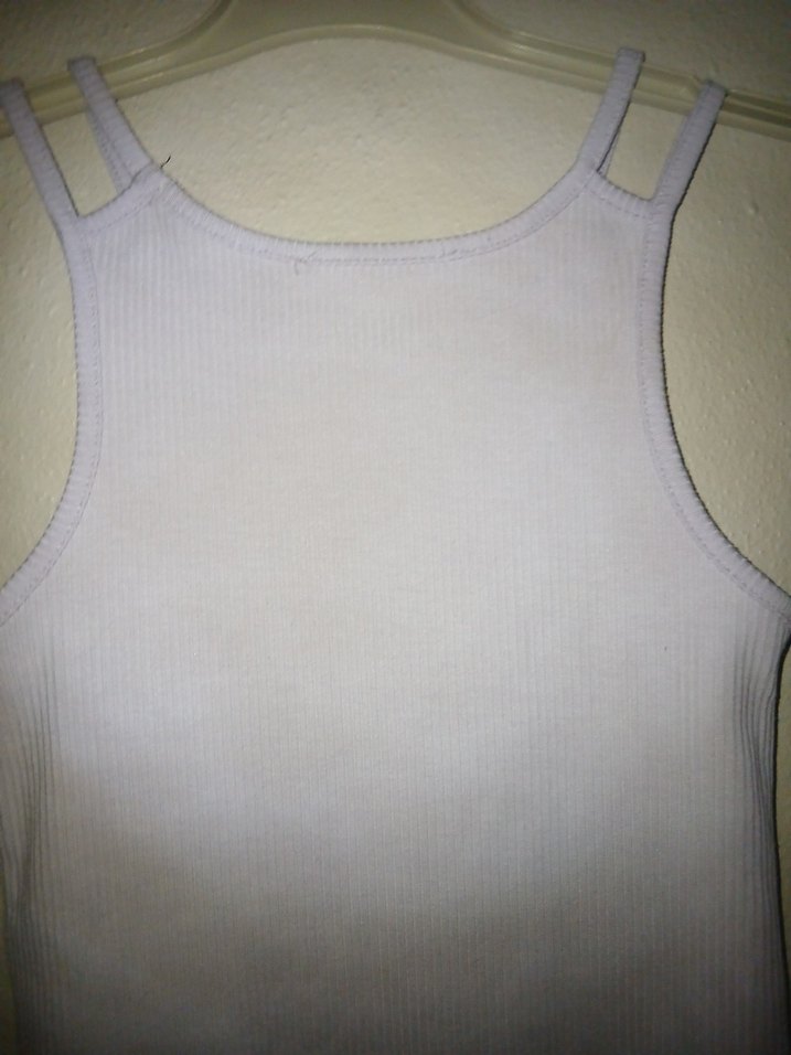 Beyaz Pamuklu İnce Askılı Kadın Atlet - Görsel 4