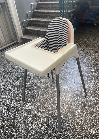 Ikea Beyaz Gri Bebek Mama Sandalyesi