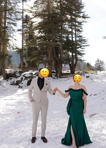 Vintage Yeşil Straplez Uzun Abiye Elbise - Görsel 2