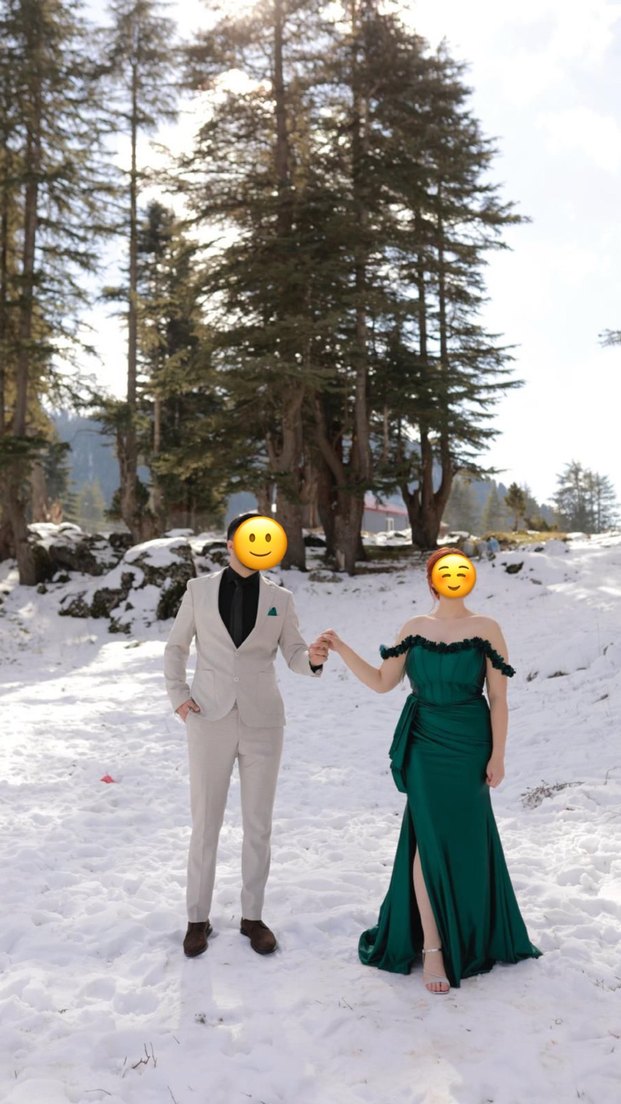 Vintage Yeşil Straplez Uzun Abiye Elbise - Görsel 2