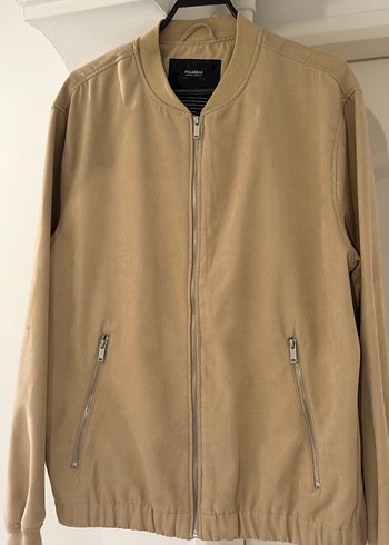 Pull and Bear Bej Suet Bomber Ceket