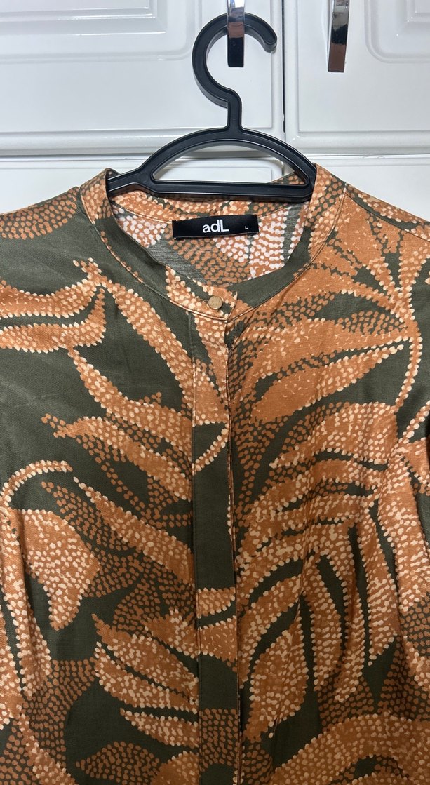 Kadın Bohem Yılan Desenli Uzun Kollu Gömlek - Görsel 2