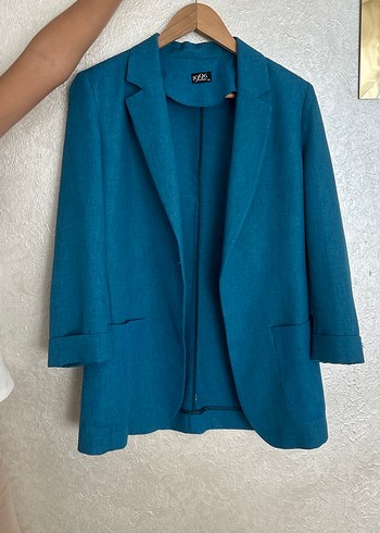 Lacivert Keten Kadın Blazer Ceket