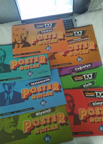  Poster Notlar Seti: Matematik, Biyoloji, Türkçe