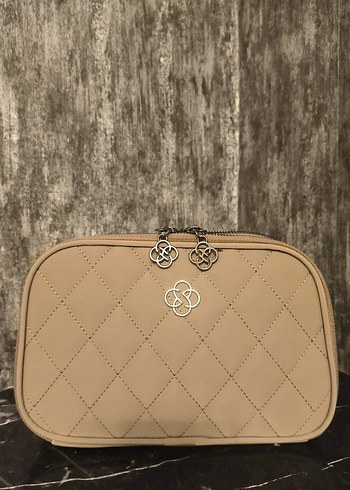 Krem Rengi Deri Kadın Omuz Çantası - Görsel 2