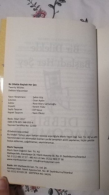  Beden Debbie Macomber- Bir Dilekle Başladı Her Şey