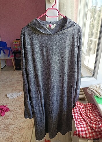 Kapşonlu tunik elbise 