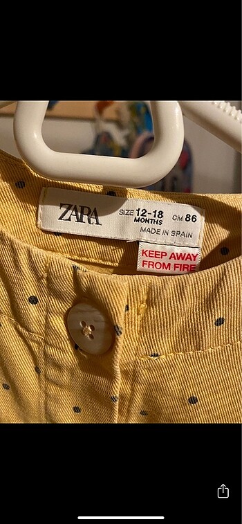 12-18 Ay Beden sarı Renk Zara Jean Elbise