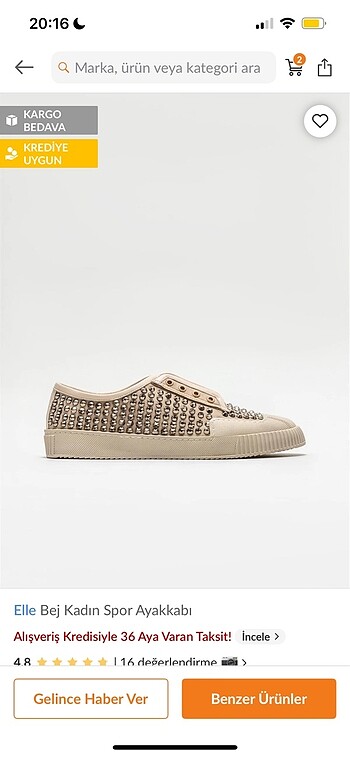 ELLE TAŞLI SNEAKER SPOR AYAKKABI