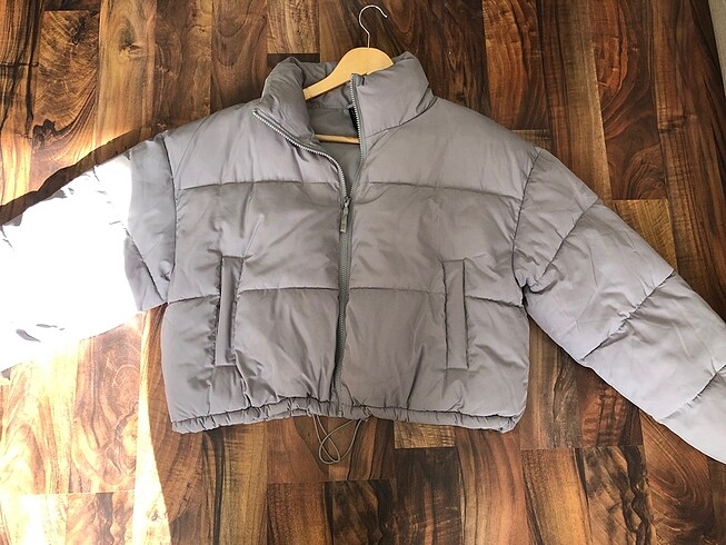 H&M HM KADIN ŞİŞME MONT GRİ