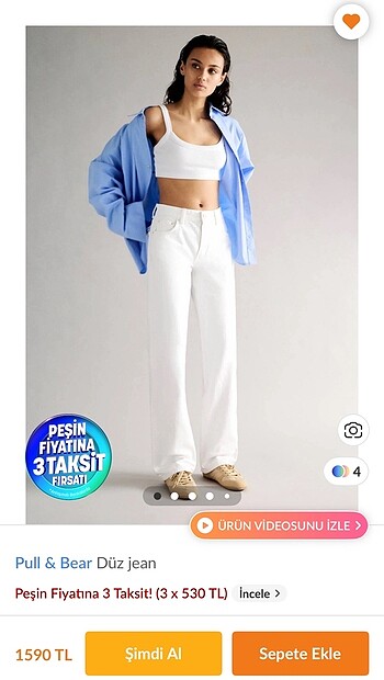 Pull&Bear Düz Jean