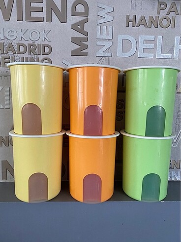 Tupperware saklama kabı 6 tane