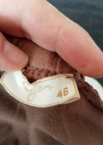 46 Beden kahverengi Renk Kahverengi Süet Kuşaklı elbise & Tunik