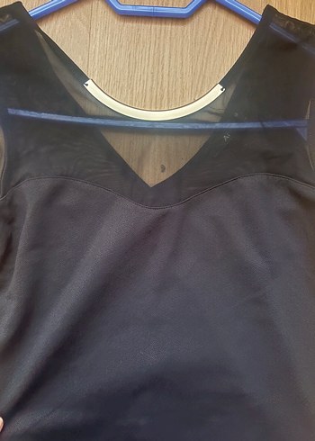 Diğer Siyah V Yaka Midi Elbise
