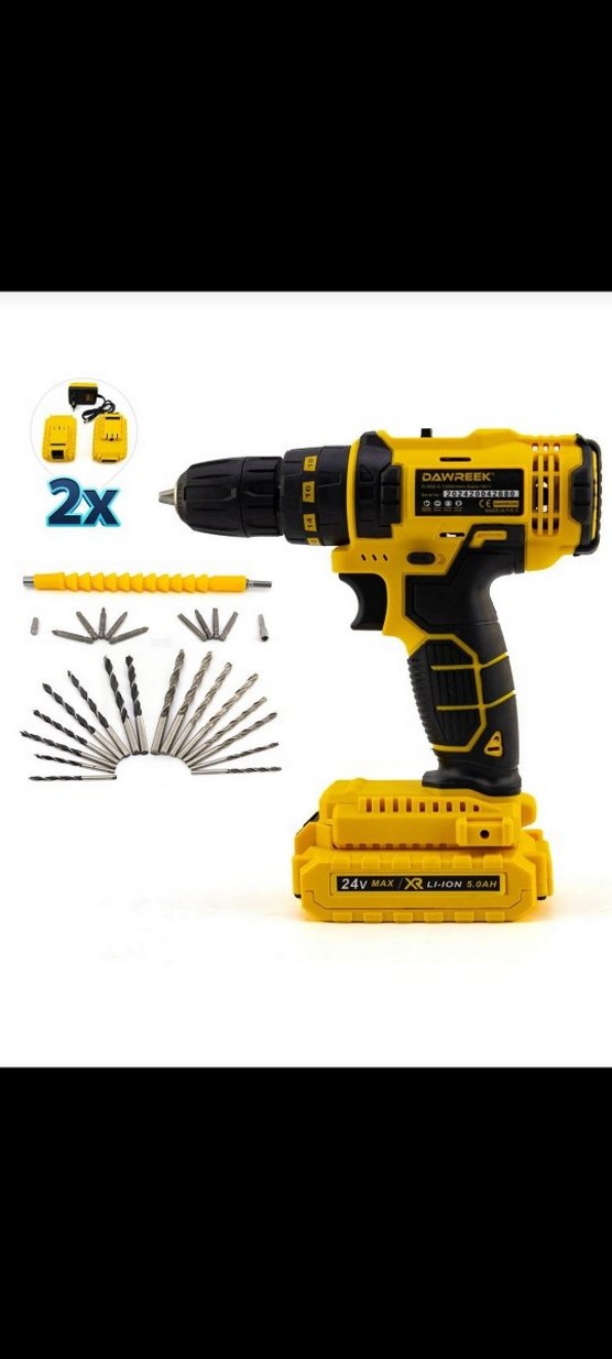 Dawreek Şarjlı Matkap 24v Çift Akü Set Ucu ile - Görsel 2