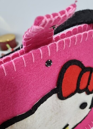 Beden pembe Renk Sanrio Hello Kitty El Yapımı Kız Çocuk Keçe Çanta