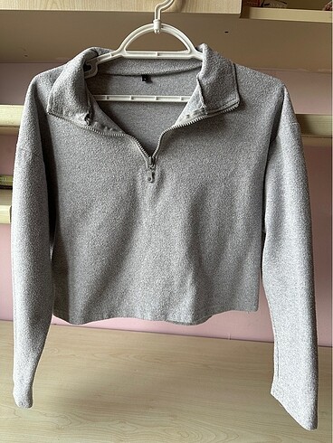 Trendyol & Milla Gri fermuarlı sweatshirt