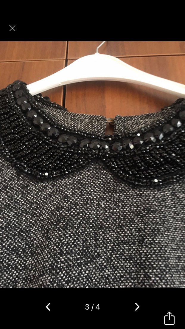 Gri Uzun Kollu Triko Elbise - Görsel 3