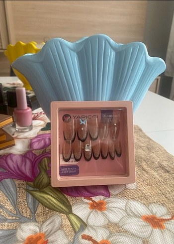 Pastel Mavi Tırnak Süsü Seti - Görsel 3