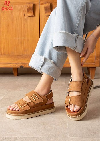 37 Beden Kadın Leopar Desenli Platform Sandalet