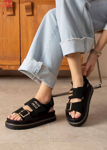 37 Beden kahverengi Renk Kadın Leopar Desenli Platform Sandalet