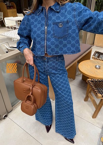 Kadın Regular Fit Denim Ceket - Baskılı, Kemerli