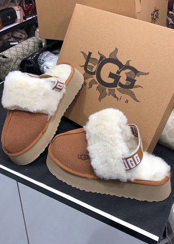 UGG Tüylü Kahverengi Platform Terlik