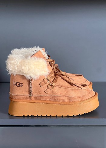 Ugg Gri Kürklü Platform Topuklu Kadın Bot