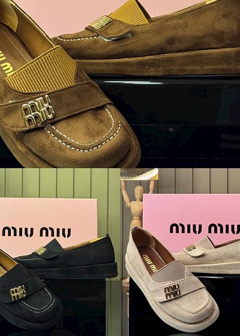 38 Beden Bej Süet Platform Topuklu Kadın Loafer