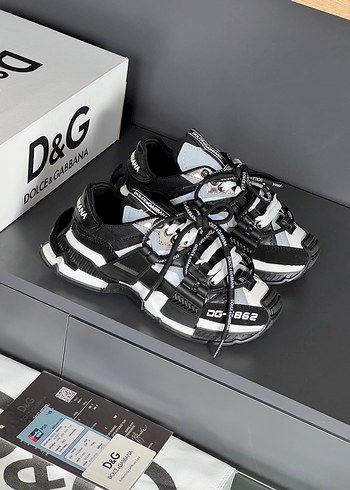 D&G Siyah Zebra Desenli Platform Spor Ayakkabı