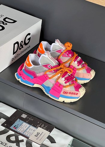 37 Beden D&G Siyah Zebra Desenli Platform Spor Ayakkabı