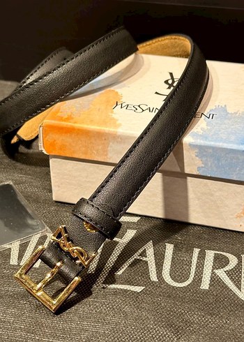 Yves Saint Laurent Klasik Siyah Hakiki Deri Kemer