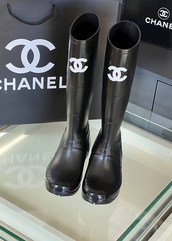 Chanel Siyah Dizüstü Stiletto Topuklu Bot - Görsel 2