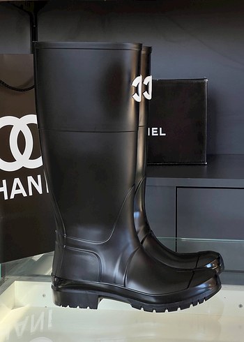 Chanel Siyah Dizüstü Stiletto Topuklu Bot - Görsel 4