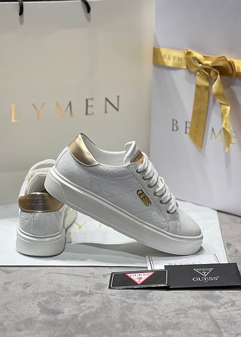 Guess Beymen Beyaz Yılan Desenli Stiletto Topuklu Sneaker