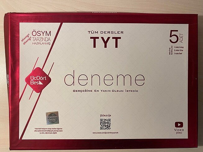 Üç Dört Beş Yayıncılık 345-2024 Model Tyt 5'li Genel Deneme