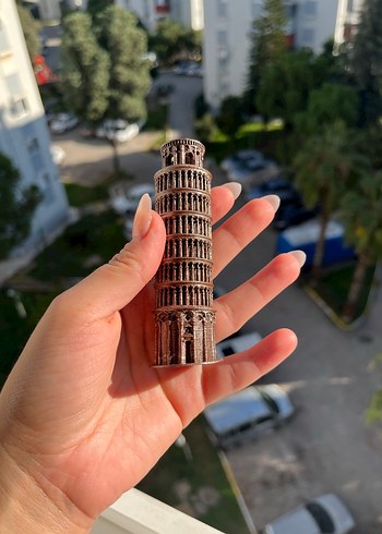 Kahverengi Pisa Kulesi Biblo Figür - Görsel 7