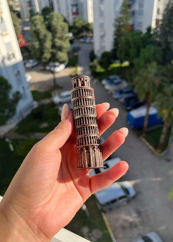 Kahverengi Pisa Kulesi Biblo Figür - Görsel 5