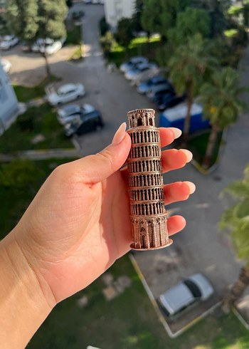 Kahverengi Pisa Kulesi Biblo Figür - Görsel 2