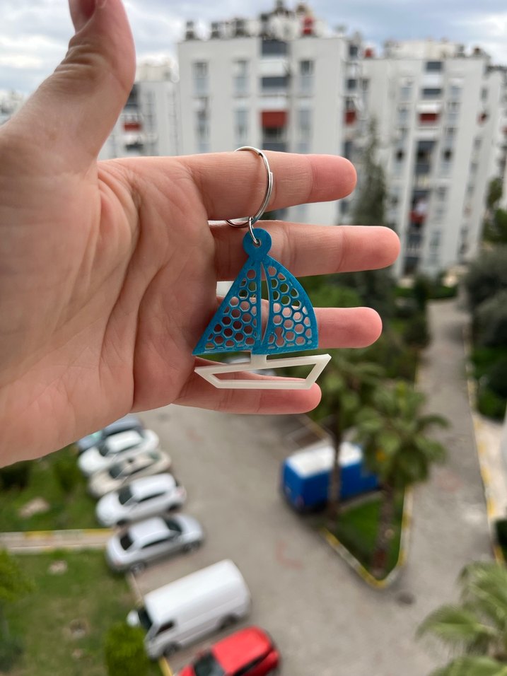 Mavi Yelkenli Anahtarlık - Görsel 3