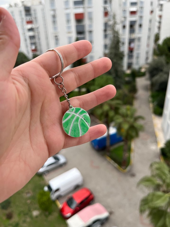 Yeşil Basketbol Topu Anahtarlık - Görsel 3