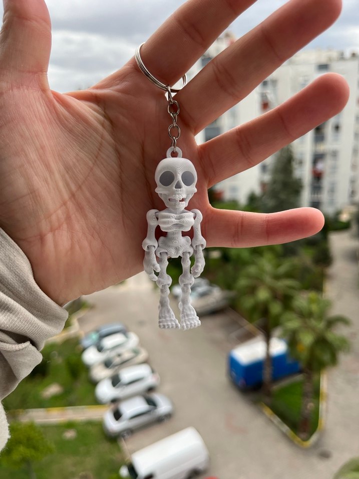 Beyaz İskelet Anahtarlık - Görsel 2