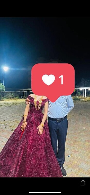 34 Beden bordo Renk Nişan elbisesi